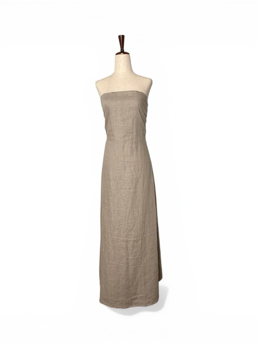 Faithfull The Brand Das Flores Linen Maxi Dress Natural Strapless NWT 10 - Picture 3 of 14
